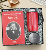 Kişiye Özel Mum & Nutuk Kitabı & Termos Hediye Seti