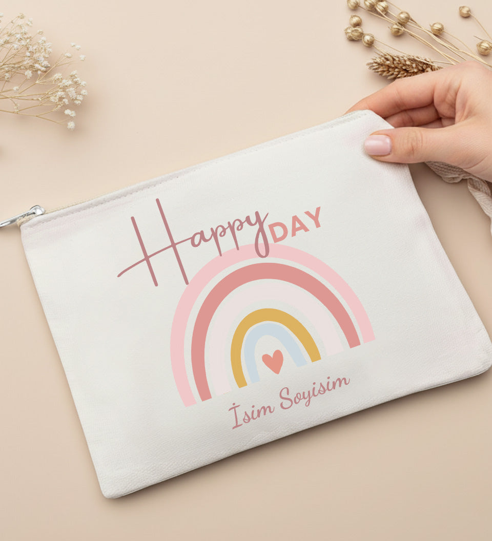 Kişiye Özel Gökkuşağı Tasarım Bez Çanta