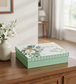 6'lı Yeşil Renk Çiçekli Porselen Kahve Fincanı