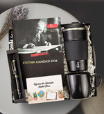 Atatürk Yeni Yıl Ajandası & Silikon Halkalı Termos & Kupa & Atatürk İmzalı Roller Kalem Hediye Seti