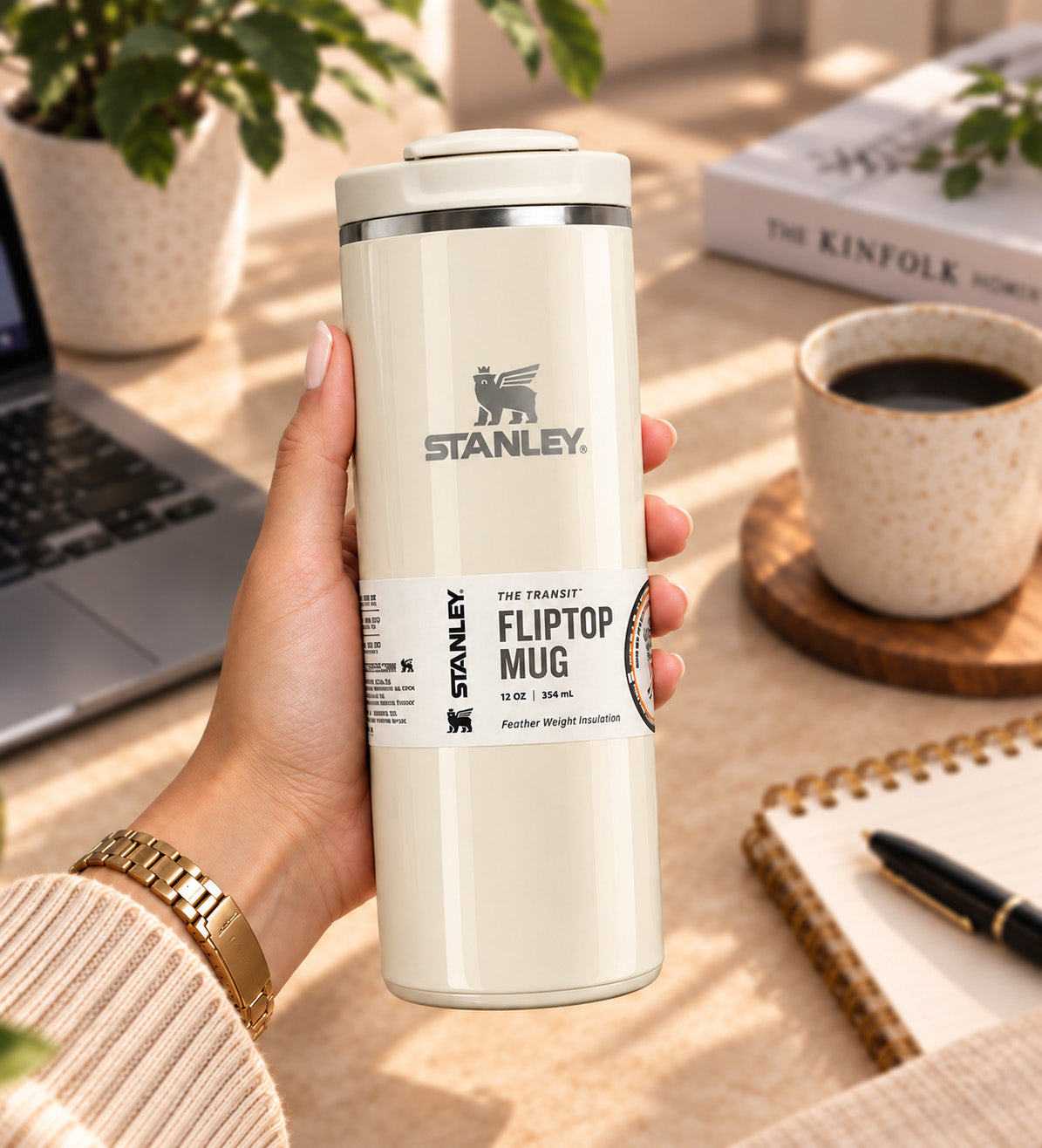 The Transit Fliptop Mug 0.35L Krem