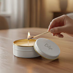 Beyaz Metal Kutulu Mum