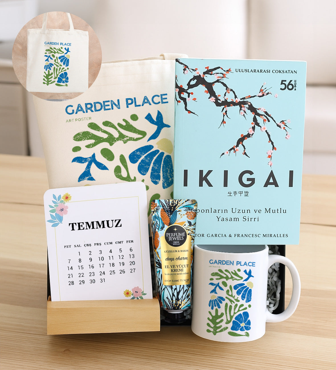 Çanta &Ikigai & Krem & Takvim & Kupa Hediye Seti