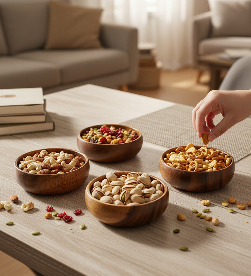 4'lü Ahşap Çerezlik