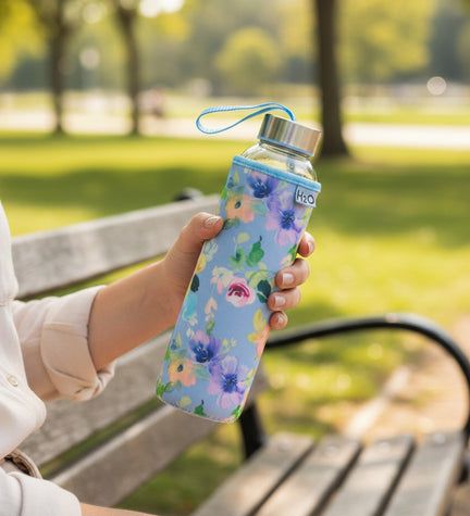 H2O Çiçekli 500ml Cam Matara