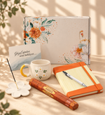 Defter & Kalem & Tütsü & Kupa & Papatya Tütsülük Hediye Seti