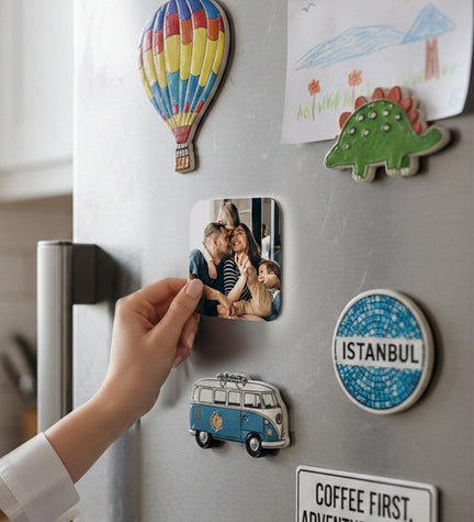 Kişiye Özel Kare Fotoğraflı Magnet