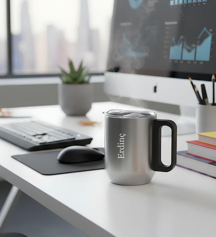 Kişiye Özel Gümüş Renk Kamp Bardak Termos 300ml