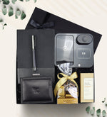 Erkeğe Hakiki Deri Cüzdanlı Premium Hediye Seti