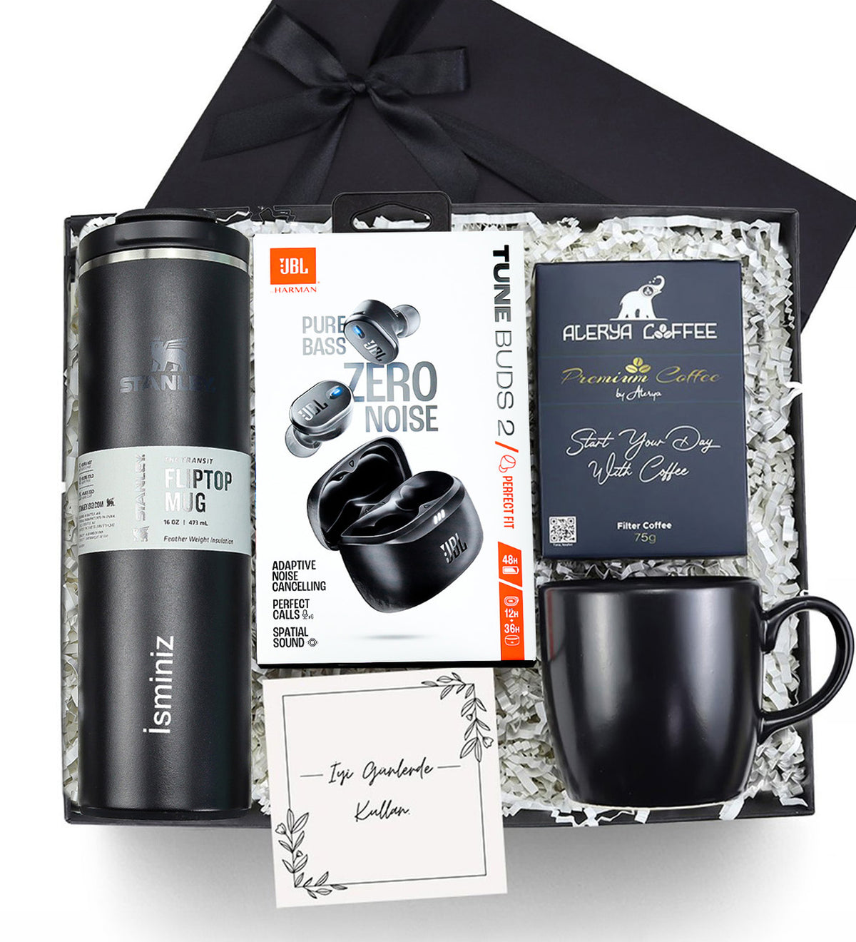 Stanley Termos & JBL Bluetooth Kulaklık & Filtre Kahve & Kupa Premium Hediye Seti