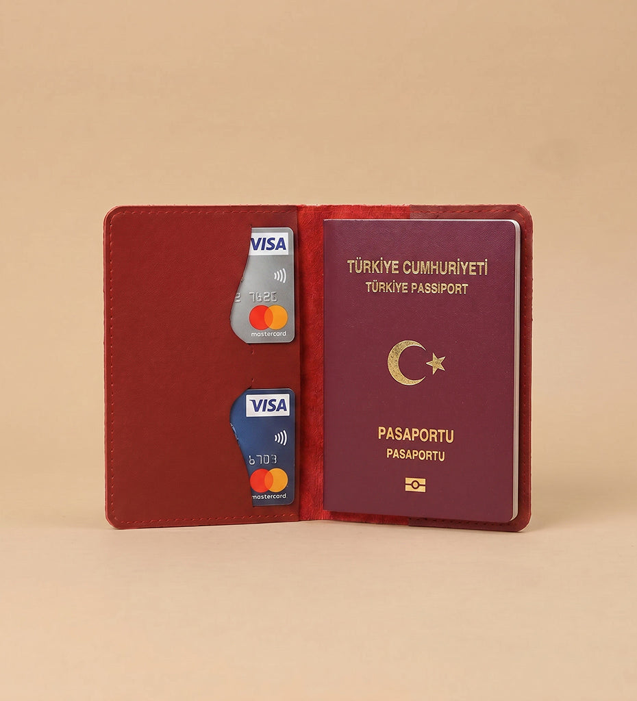 Suni Deri Pasaport Kılıfı Valiz Etiketi