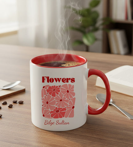 Kişiye Özel Kırmızı - Beyaz Kupa