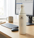 Kişiye Özel The All Day Slim Su Şişesi | 0,6 L Stanley Çelik Su Matarası Krem