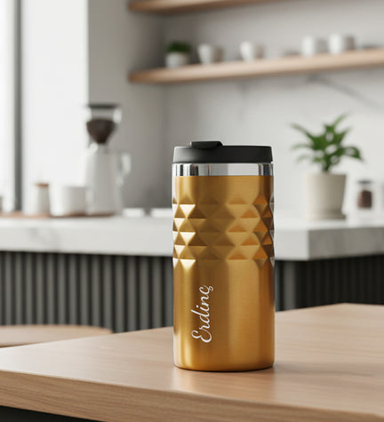 Kişiye Özel 300 ML Gold Kristal Çelik Termos