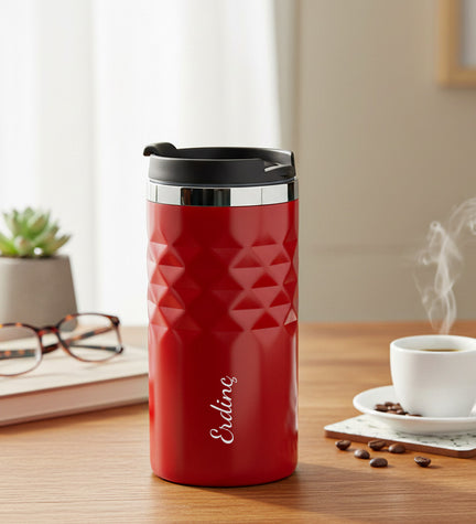 Kişiye Özel 300 ML Kırmızı Kristal Çelik Termos