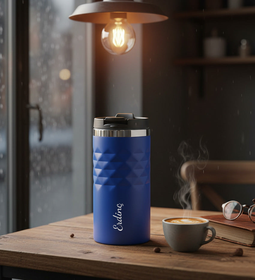 Kişiye Özel 300 ML Mavi Kristal Çelik Termos