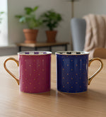 6'lı Renkli Porselen Kupa Takımı