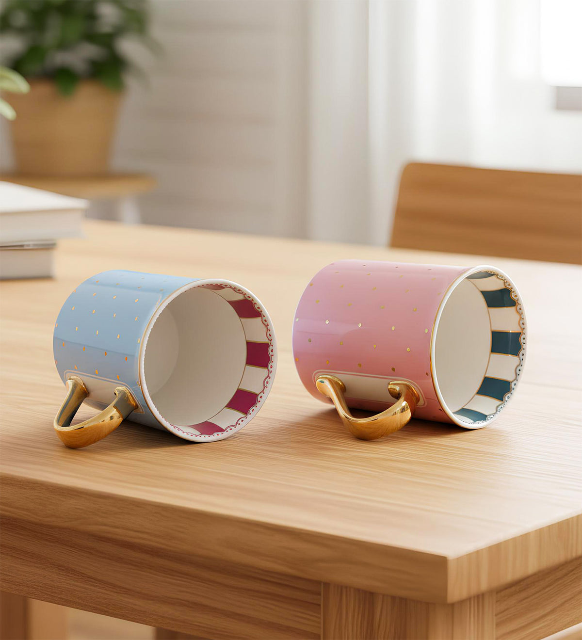 6'lı Renkli Porselen Kupa Takımı