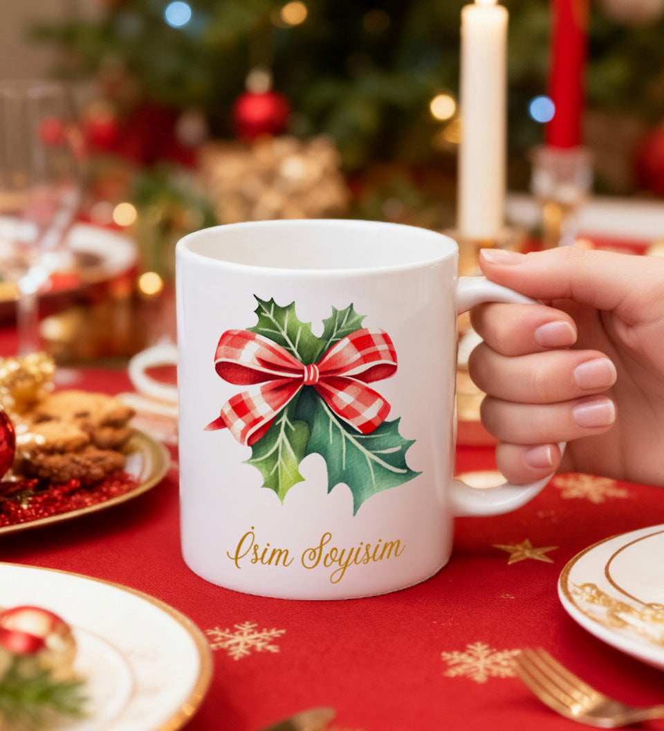 Kupa & Kolonya & Mum & Mini Çam Ağacı Sabun Yılbaşı Hediye Seti