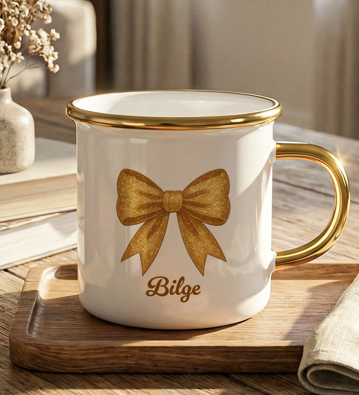 Gold Detaylı Vintage Kupa