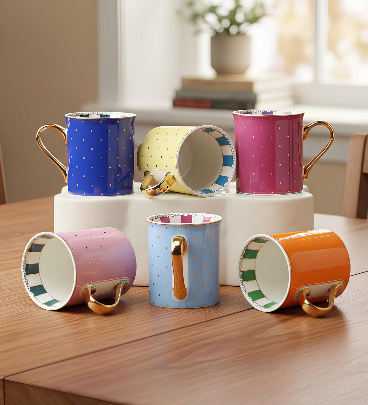 Puantiyeli Porselen Kupa