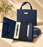 Lacivert Kutulu Premium Defter Kalem Seti