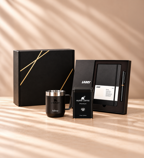 Lamy Defter Kalem Set Stanley Termos Alerya Kahve Hediye Seti