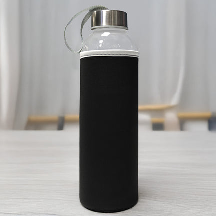 Siyah 500ml Kılıflı Su Matarası
