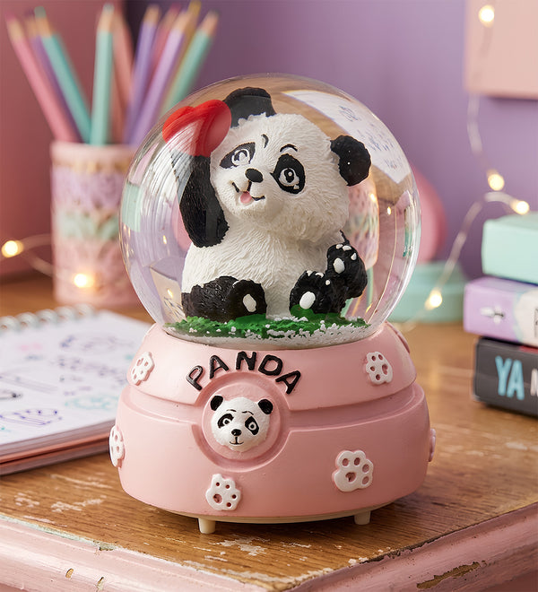 Işıklı Panda Kar Küresi Orta Boy