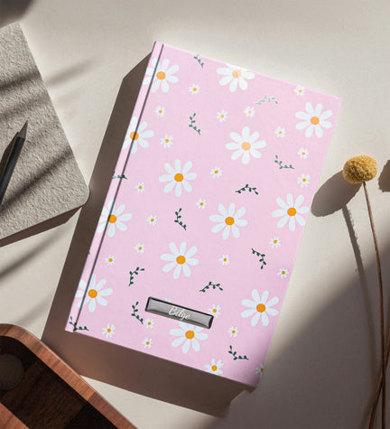 Papatya Desenli Pembe Defter