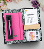 Pembe Defter & Tükenmez Kalem & T Kupa & Takvim Hediye Seti