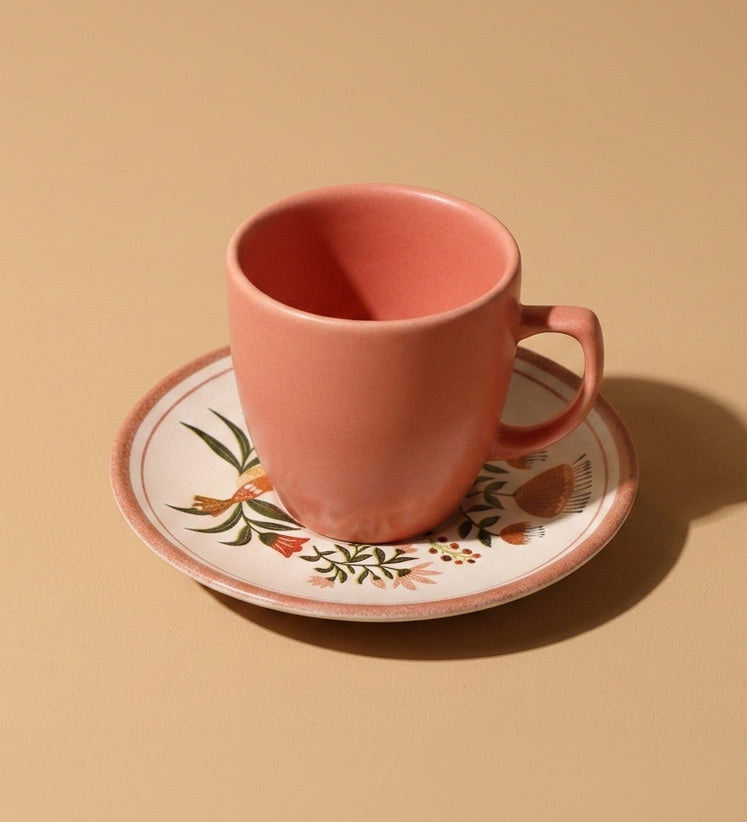 Pembe Seramik Kahve Fincanı