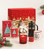 Premium Çikolata & French Press & Pomellos Yılbaşı Kolonya & Mum & Mutlu Yıllar Kupa & Alerya Premium Yılbaşı Kahve Hediye Seti