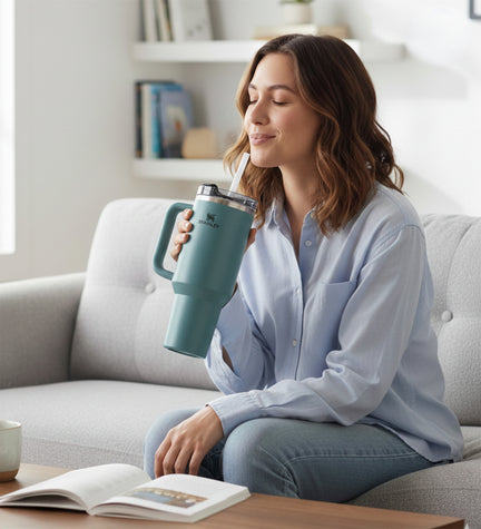 Kişiye Özel Stanley Termos Quencher H2.O FlowState 1.18L Petrol Yeşili