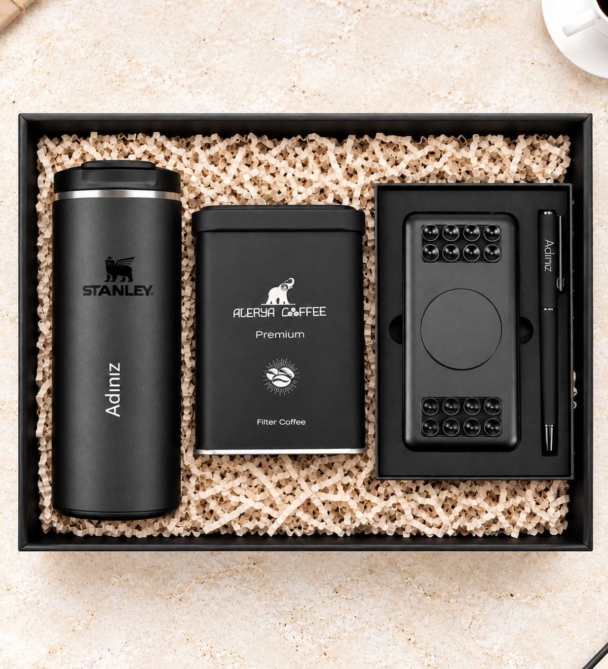Stanley Termos Filtre Kahve Powerbank Kalem Hediye Seti