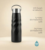 Çevirmeli Kapaklı Çelik Termos 500ML