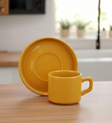 Turuncu Double Türk Kahvesi ve Çay Fincanı