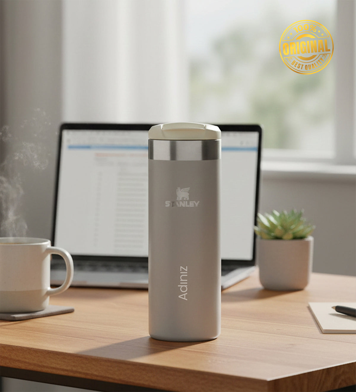 Kişiye Özel The AeroLight™ Transit Mug Stanley Termos 0,47 L Gri