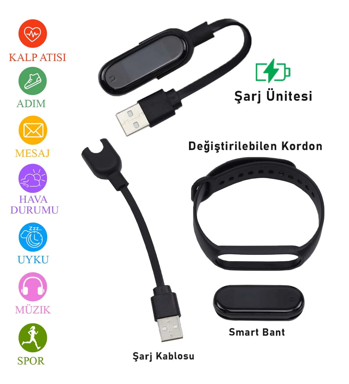 Yeni Nesil Akıllı Bileklik Smart Band M6 & Siyah Mat Kupa Hediye Seti