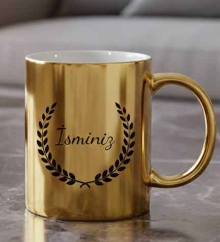 Gold Renk Kişiye Özel Kupa