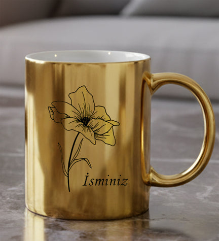 Gold Renk Kişiye Özel Kupa