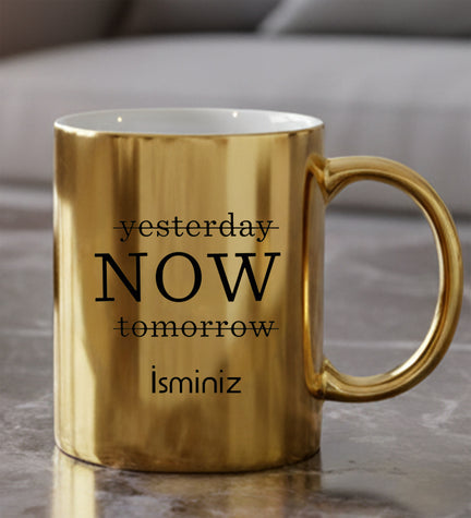 Gold Renk Kişiye Özel Kupa