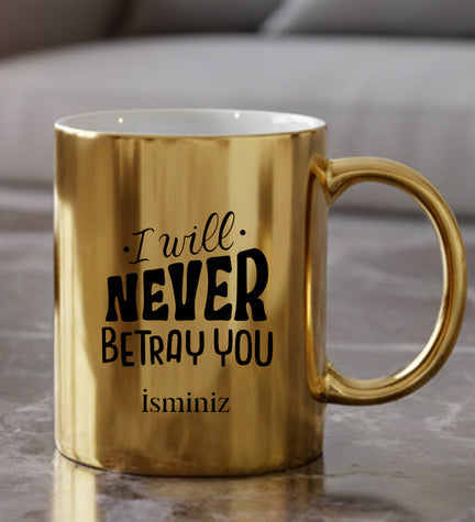 Gold Renk Kişiye Özel Kupa