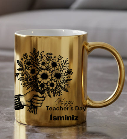 Gold Renk Kişiye Özel Kupa