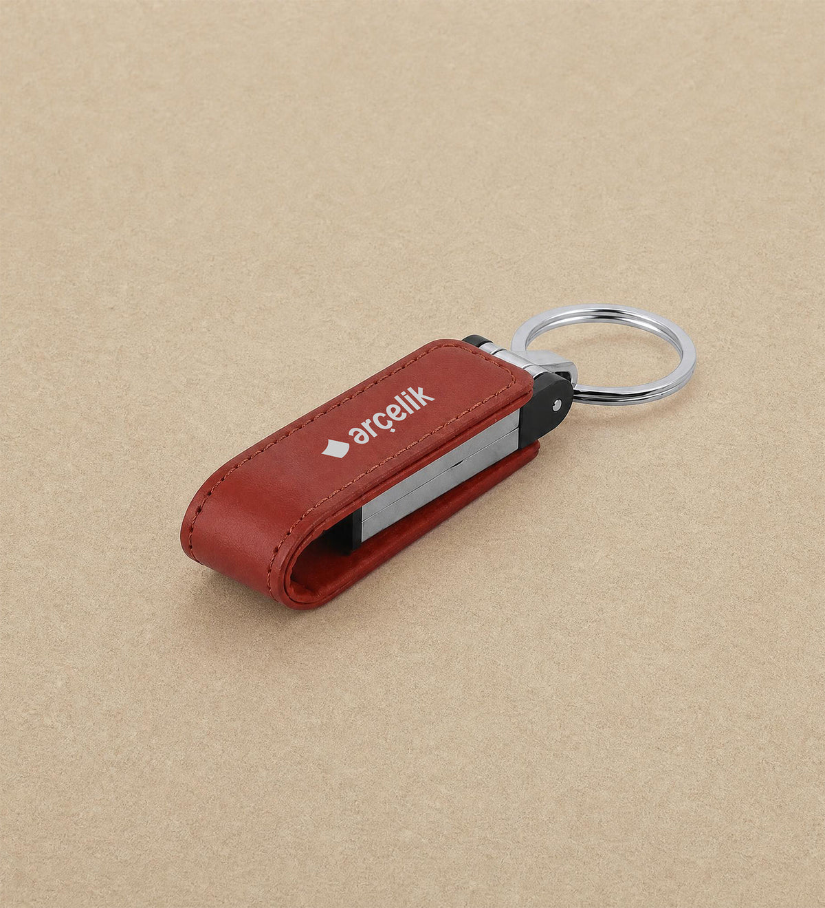 Deri Metal Anahtarlık USB Bellek