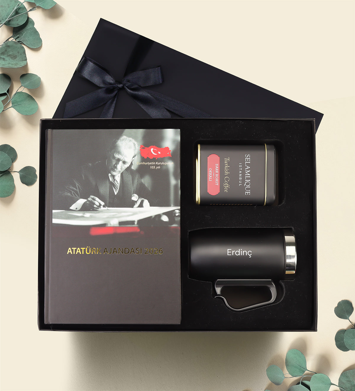 Atatürk Ajanda Termos Kahve Premium Hediye Seti