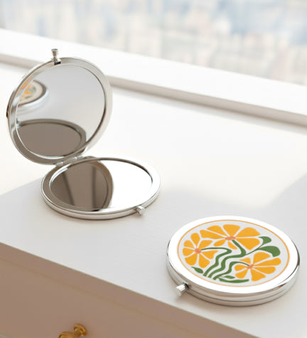 Sarı Papatya Tasarım El Aynası