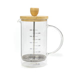 Bambu Kapaklı 600ml Cam French Press