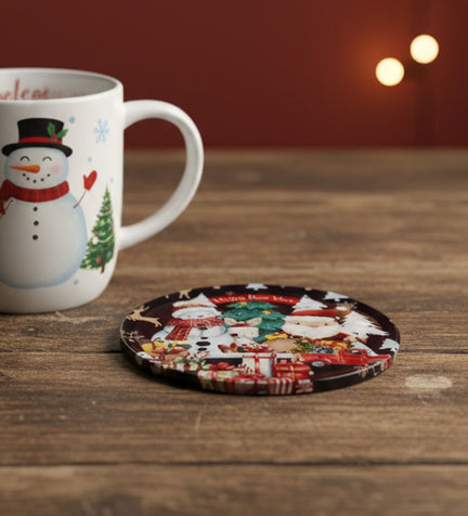 Yılbaşı Temalı Bardak Altlığı