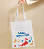 Mutlu Bayramlar Tasarım Ham Bez Çanta